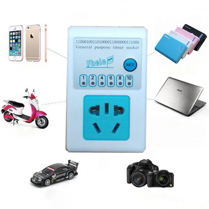 2pcs Electronic Timer Push Button Switch Socket Countdown For Electric Cars and so on | Обустройство дома