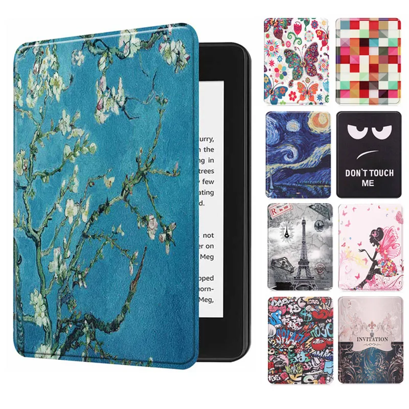 Чехол книжка для Kindle Paperwhite 4 2018 из искусственной кожи 10 поколений|Чехлы планшетов
