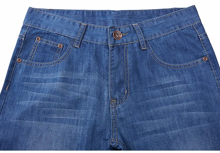 Лето Весна мужская Тонкий Прямой Джинсы Мода Slim Homme Мужчины Длинные Брюки Твердые