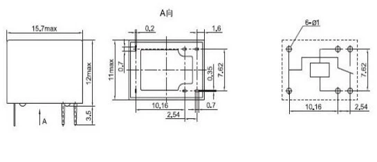Миниатюрное реле PCB 6 контактов Мини DC9V JRC-21F 4100 Обустройство дома
