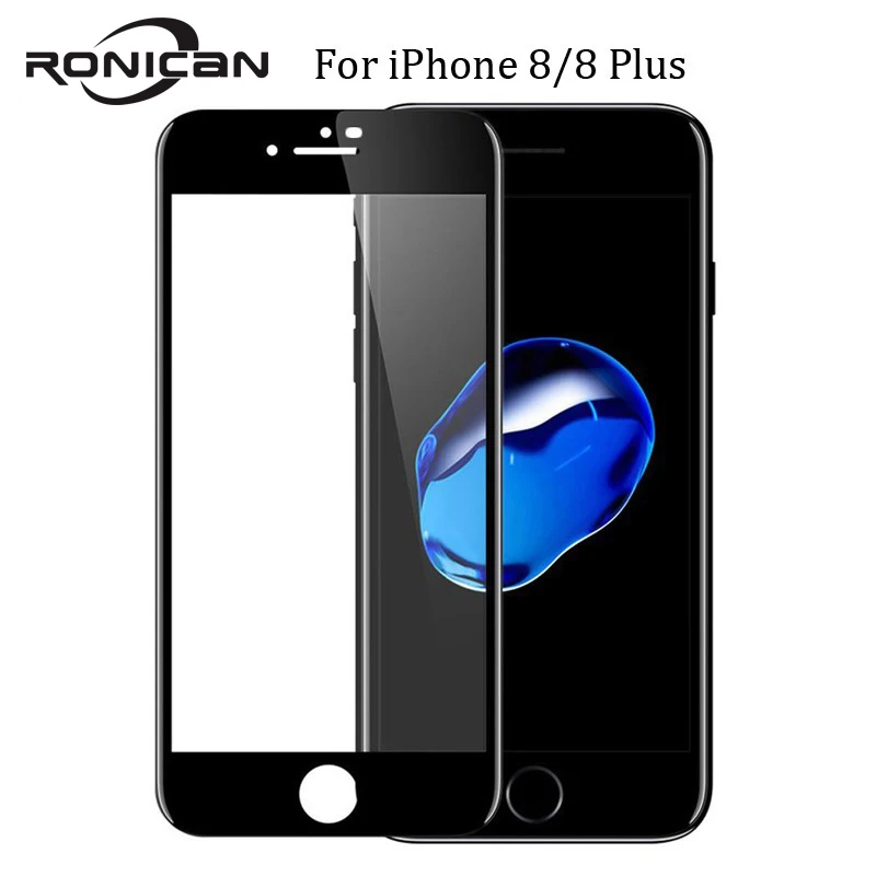 Защитная пленка 9H для iPhone X 6 6S 7 8 Plus глянцевая 3D изогнутая закаленная стеклянная