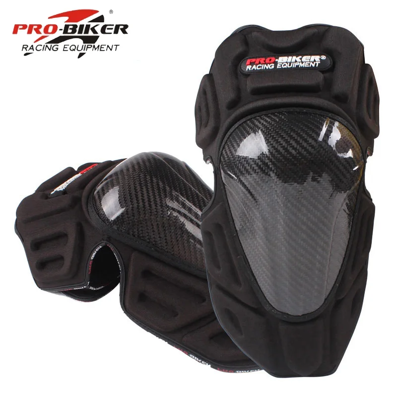 PRO углеродное волокно мотоциклетные наколенники для мотокросса внедорожные