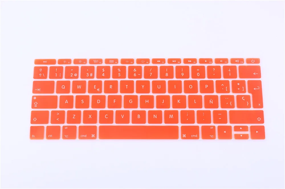 Испанский Клавиатуры Обложка Кожи Силикон для Нового Macbook 12 Дюйма A1534 с Retina Display