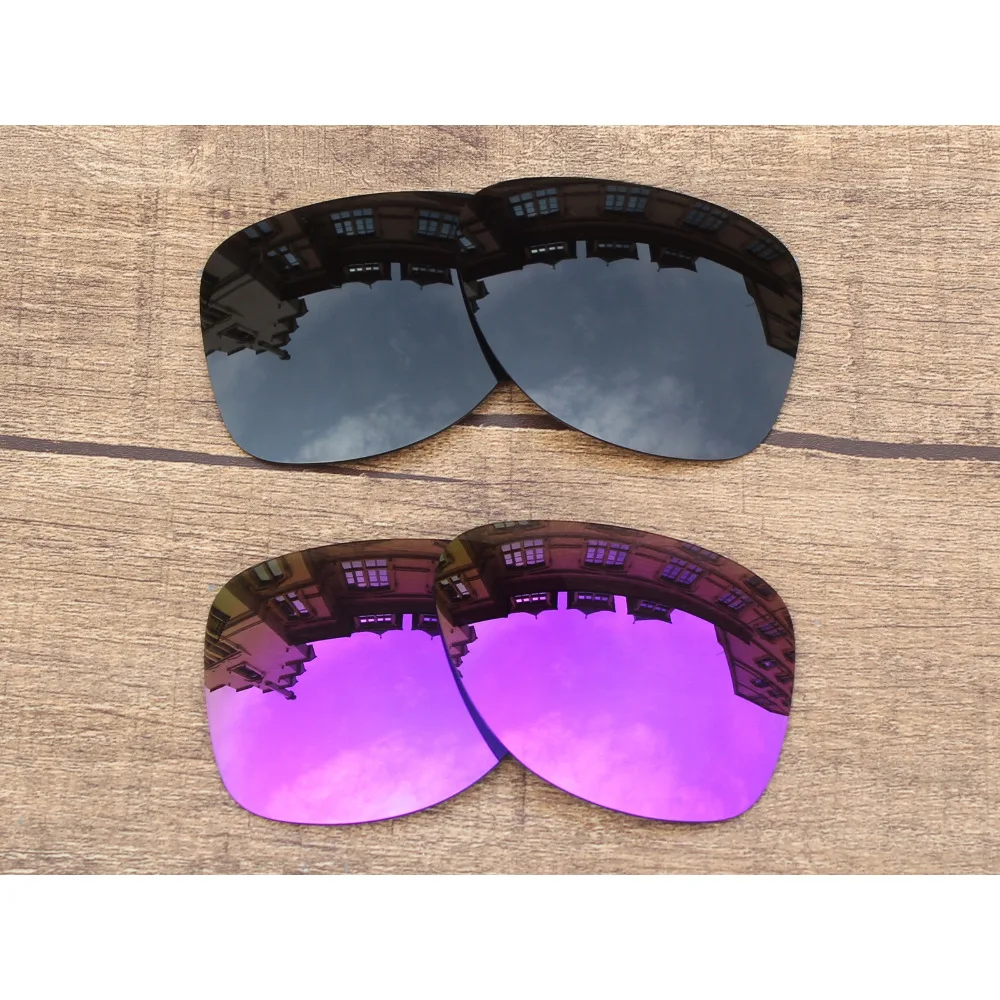

Vonxyz 2 Pairs Stealth Black & Violet Mirror Polarized Replacement Lenses for-Oakley Dispatch 2 Frame