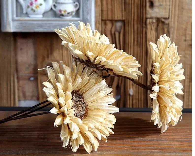 5pcs Sunflower dry flower bouquets dried flowers sitting room adornment eternal life really natural simulation sunflower | Дом и сад