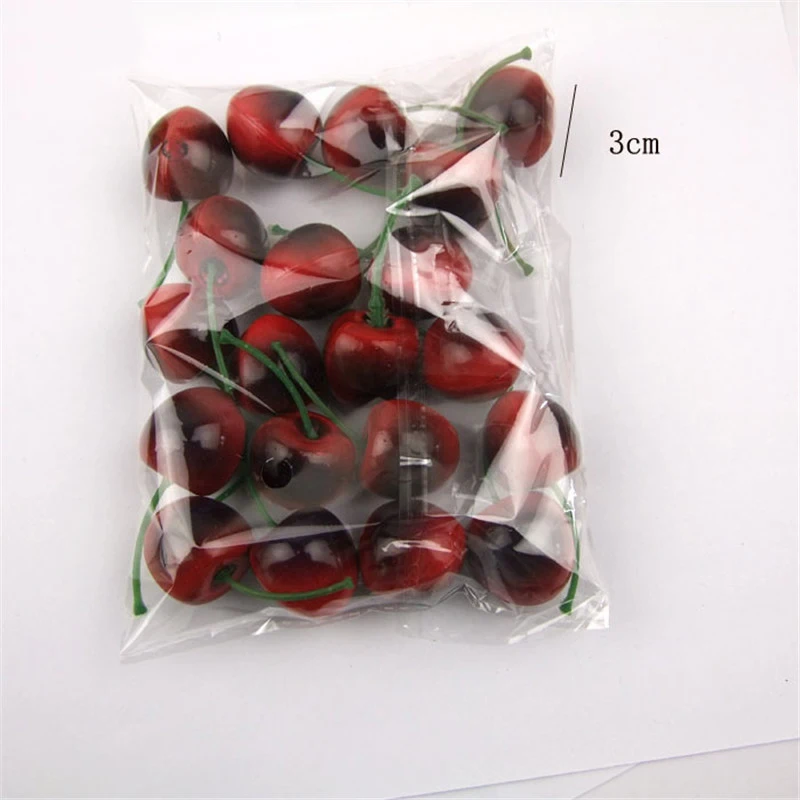 cherry 20 шт Мини искусственные фрукты, пена персика, дешево, яблоко, вишня, имитация поддельных фруктов, для дома, свадьбы, вечеринки, сада, для украшения - Цвет: cherry
