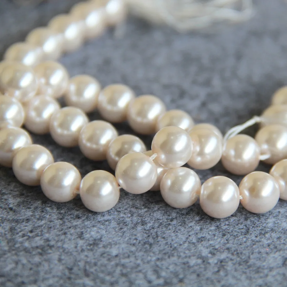 Новинка для ожерелья и браслета 10 мм розовая раковина жемчужина бусы подарок