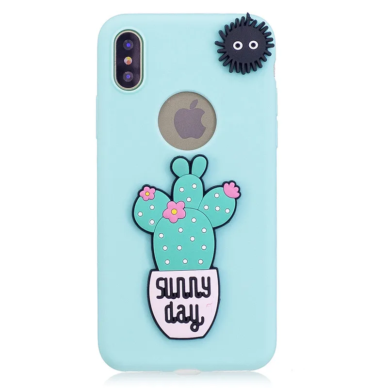 3D Cute Unicorn Cactus Flower Fruits Soft Silicone TPU Case Fundas For iPhone X XR XS Max 8 7 6 6S Plus 5 5S SE Cover Coque | Мобильные