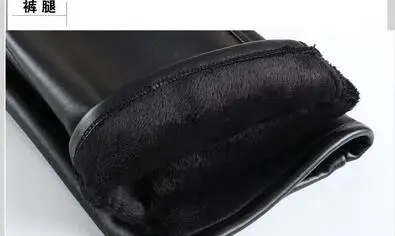 Мужские кожаные брюки мужские осенние и зимние флисовые утепленные Свободные