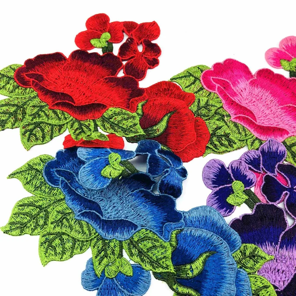 1Pcs 18.5*13.5cm New Delicate Embroidery Clothing Applique Flower Patches DIY Ethnic Style Collar | Дом и сад