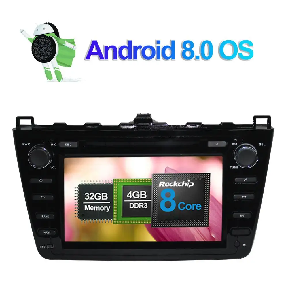 4 ГБ ОЗУ Android 7 1/8 0 Восьмиядерный автомобильный DVD плеер для Mazda 6 Mazda6 Ruiyi/Ultra 2008 2012