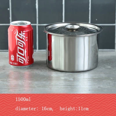 1500ml XMT-HOME миска из нержавеющей стали для приготовления пищи, толстое суповое горшочек с крышкой, мочевина, баночки для яиц, контейнер для масла для приправ, 1 шт - Цвет: 1500ml