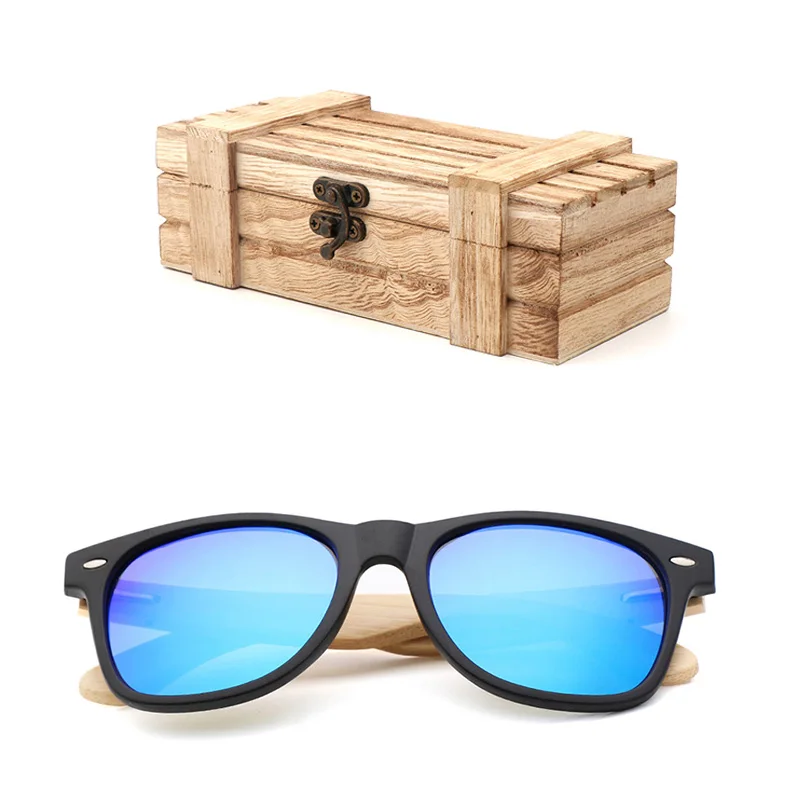 02wood box Новые модные мужские солнцезащитные очки натуральные бамбуковые очки Для женщин Поляризованные путешествия UV400 солнцезащитные очки с деревянной коробкой, солнцезащитные очки - Цвет линз: 02wood box