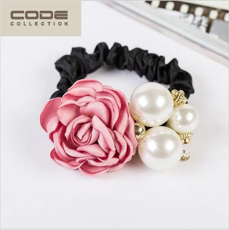 2018 элегантные эластичные ленты для волос ручной работы Камелия Цветочная
