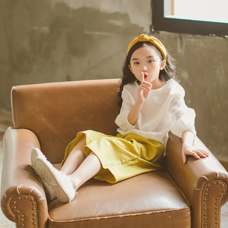 Cotton Wide leg pants sets 2 pieces girl summer clothes 2019 linen casual suits for teenage 10 12 14 year | Детская одежда и обувь