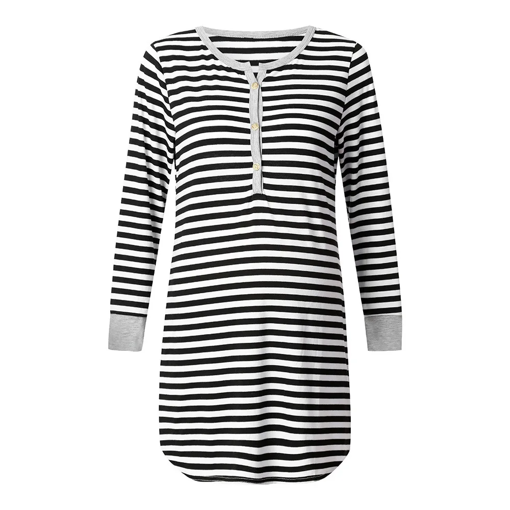 Весенне-осеннее платье для кормящих матерей Одежда беременных женщин хлопковое