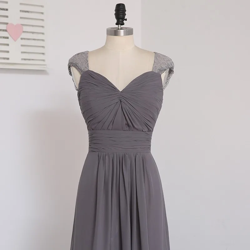 Дешевые серые Платья для подружек невесты до 50 шифоновые кружевные платья а