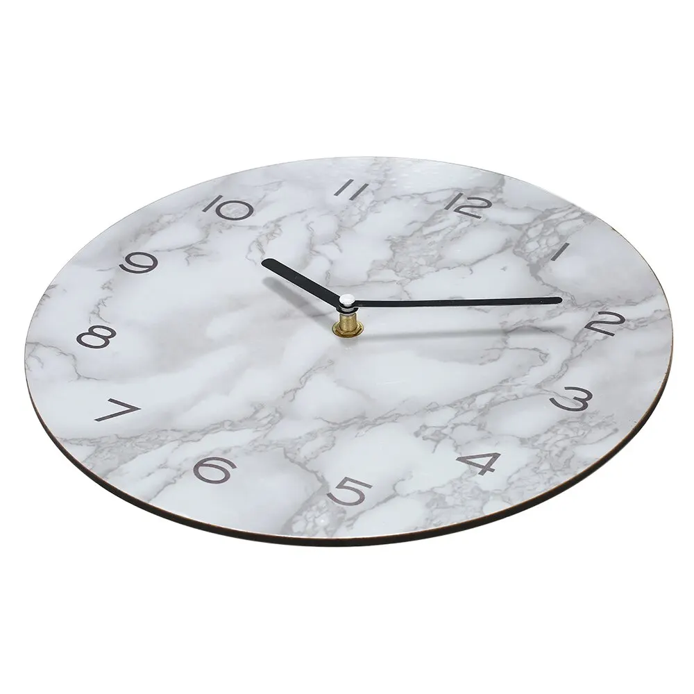 Marbled Effect Wall Clock Home Decoration Neat Precise Hanging Timer 2018 Rounded Morden Design Easy to Install | Дом и сад