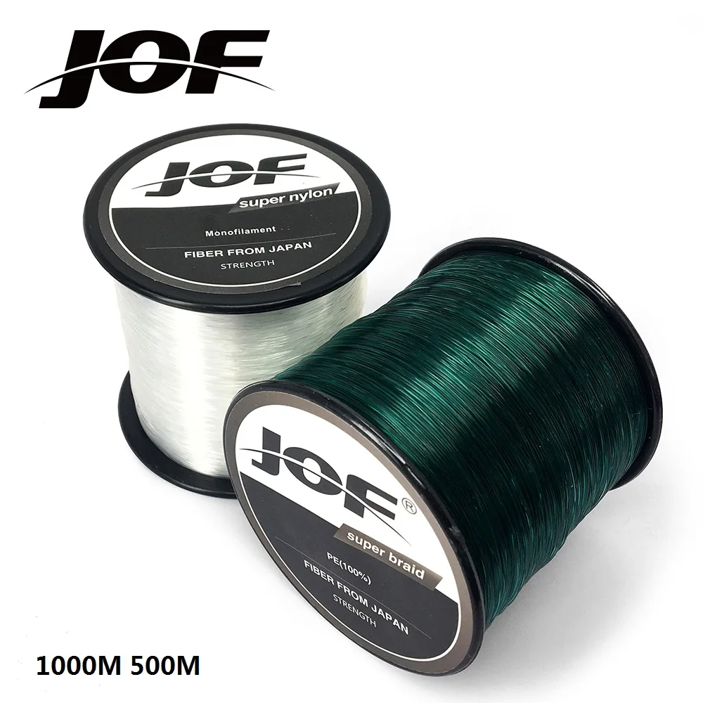 Однонитевая нейлоновая рыболовная леска JOF 1000 м 500 снасть 100%