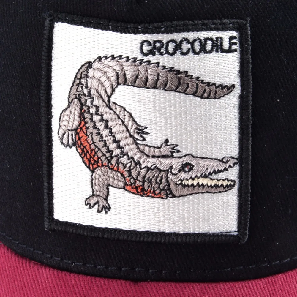 Летние сетчатые бейсболка мужская мода крокодил вышивка кепка женская уличная