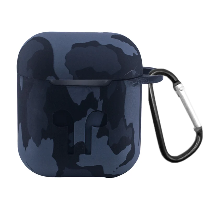 2 Камуфляжный чехол для наушников для Airpods, силиконовый чехол, противоударный защитный чехол с карабином для Apple, аксессуары для Airpods - Color: 2