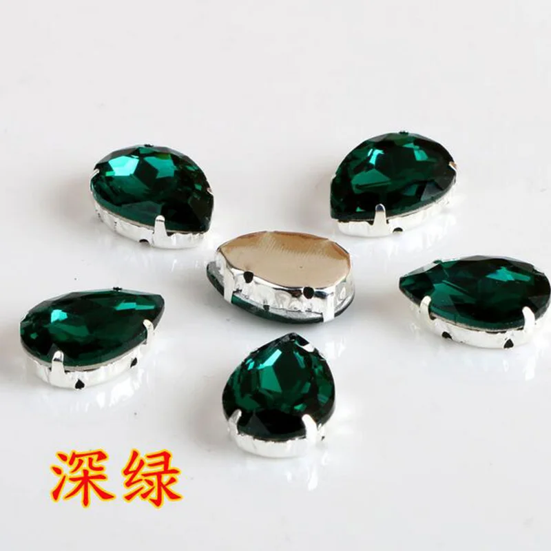 50 шт. 13x18 мм Кристалл овальной формы стекло пришить на горный хрусталь Серебряное