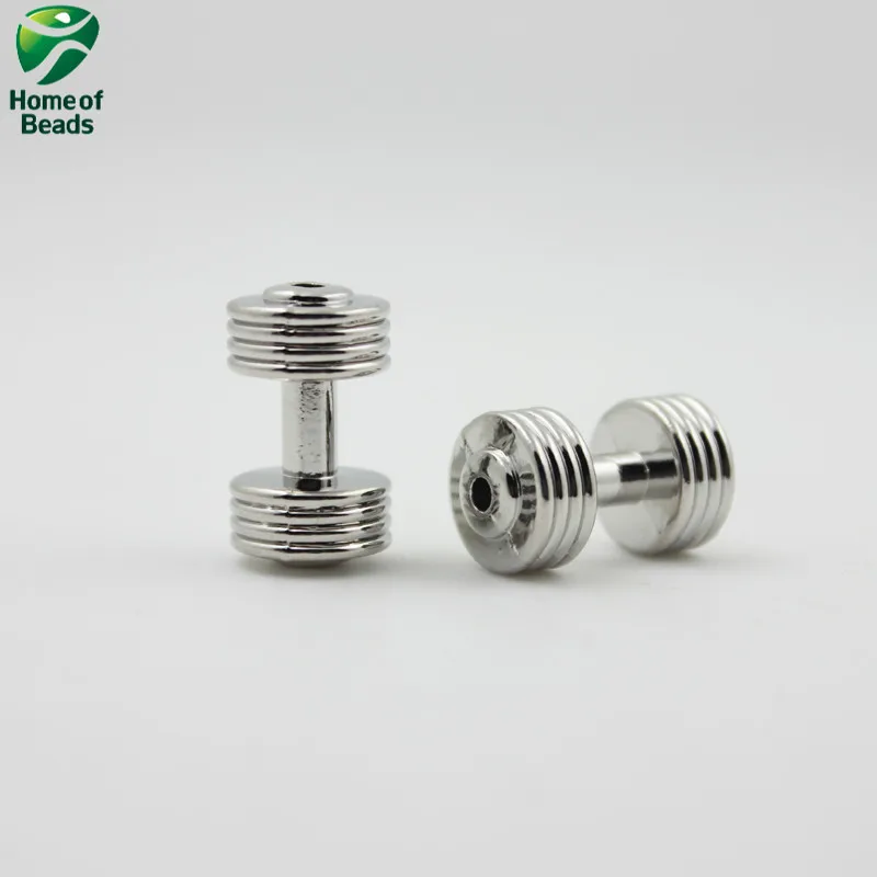 

2020 DIY Fashion Antique Silver Color For Dumbbell Beads Jewelry Making Handmade 19x11mm (10 Pcs/lot) ZA1341