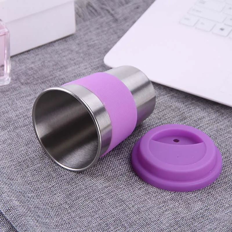 Портативная детская кофейная чашка из нержавеющей стали с силиконовой крышкой 500