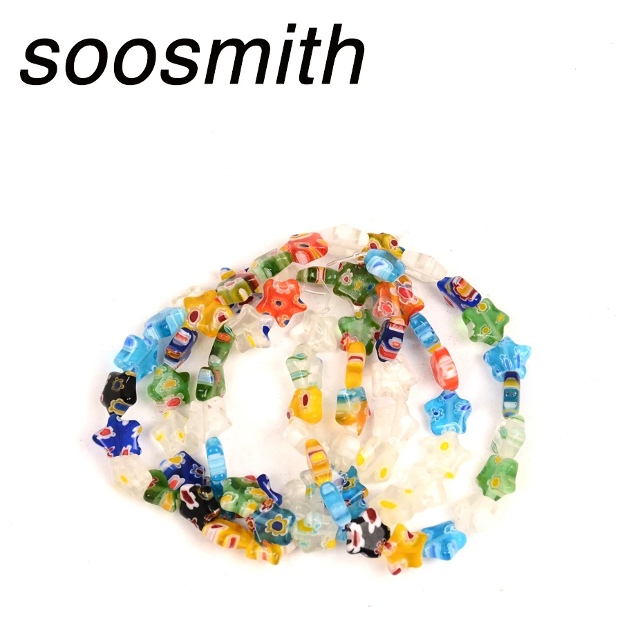 Стеклянные бусины в форме звезды лэмпворк из натурального камня для