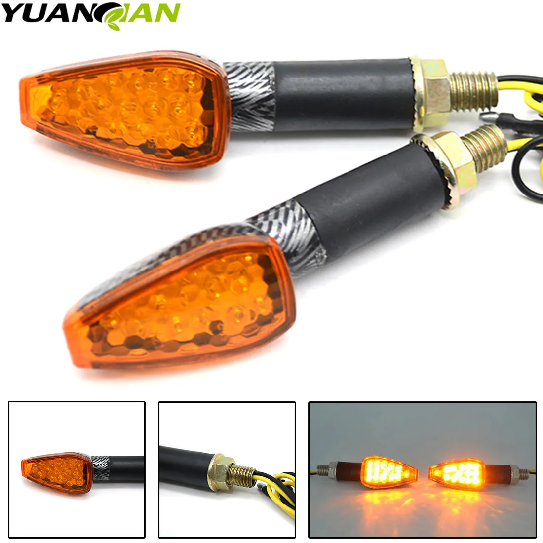 2 шт. универсальные мотоциклетные светодиодные сигнальные огни лампы индикаторы