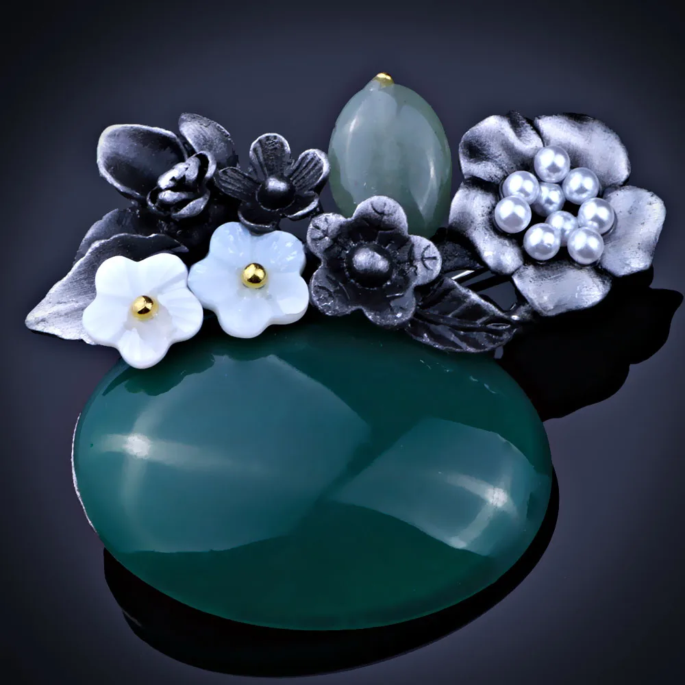 FARLENA ювелирные изделия ручной работы натуральный камень брошь в виде букета для