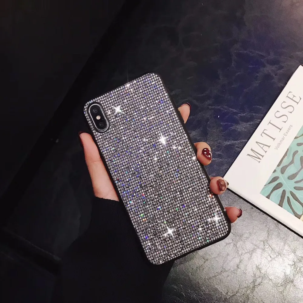 Glitter Bling Case For Iphone 6 6s 7 8 Plus Luxury Soft Tpu Silicone X Xr Xs Max Rhinestone Back Cover Coque |