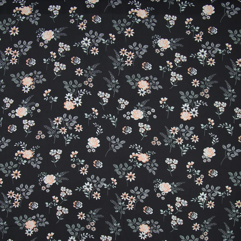 Красивая китайская стильная ткань с флористическим принтом из района хлопка, очень мягкая и комфортная, весом 180 г/м, подходит для ночной нижней одежды CT037