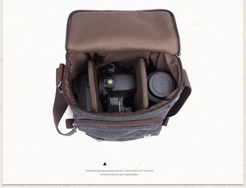 Наплечный Слинг SLR фотография Цифровая камера сумка маленький Дорожный Чехол холст винтажная сумка на плечо для Nikon sony Canon DSLR камеры