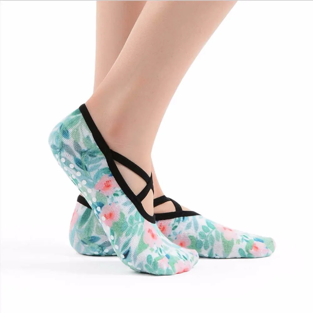 Новинка летние тонкие носки-тапочки с принтом для пилатеса Coolmax фитили носки