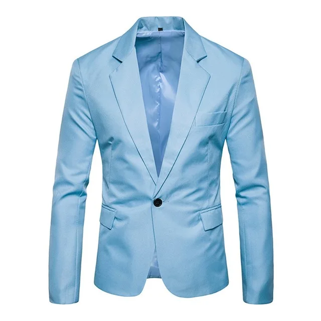 Chaqueta de traje informal para Hombre, blazer ajustado, azul, verde, para verano y otoño