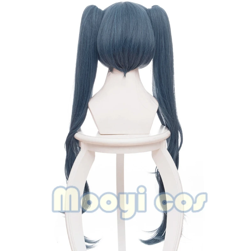 

Tokyo Ghoul:Re Yonebayashi Saiko Cosplay Wig Japanese Anime Costume Party Wig Two Claw Clip Ponytail 75cm Long Curly Wig Blue