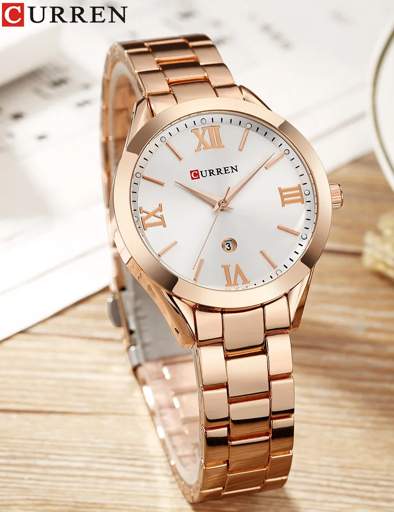 Fashion Curren Brand Women Watches Luxury Gold Quartz Ladies Watch Clock Wrist Womens Hour Relogio Feminino 2019 | Наручные часы