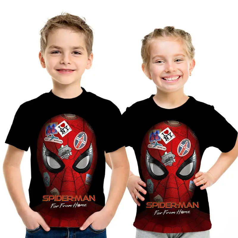 Родитель ребенок Человек паук 2: вдали от дома Детская футболка дети Новый 3d