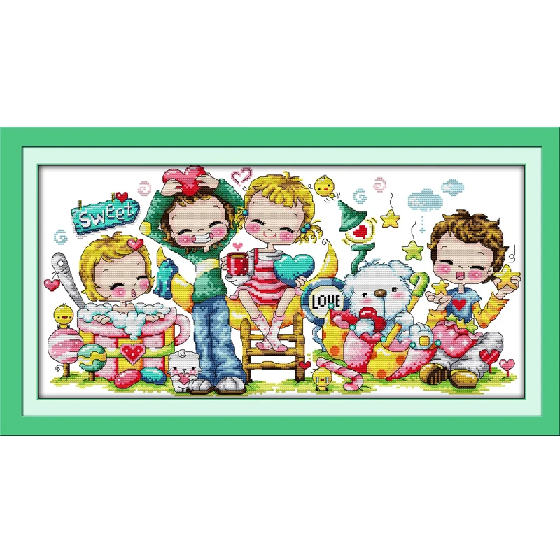

Joy Sunday Sweet Painting Craft Cross Stich Needlepoint Patterns Embroidery Design for Cross Stiching kits Needlework Embroidery