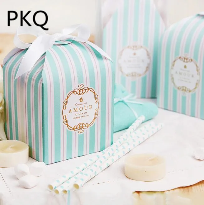 8*8*8 см розовая/серая/синяя Свадебная подарочная коробка для гостей картонная еды
