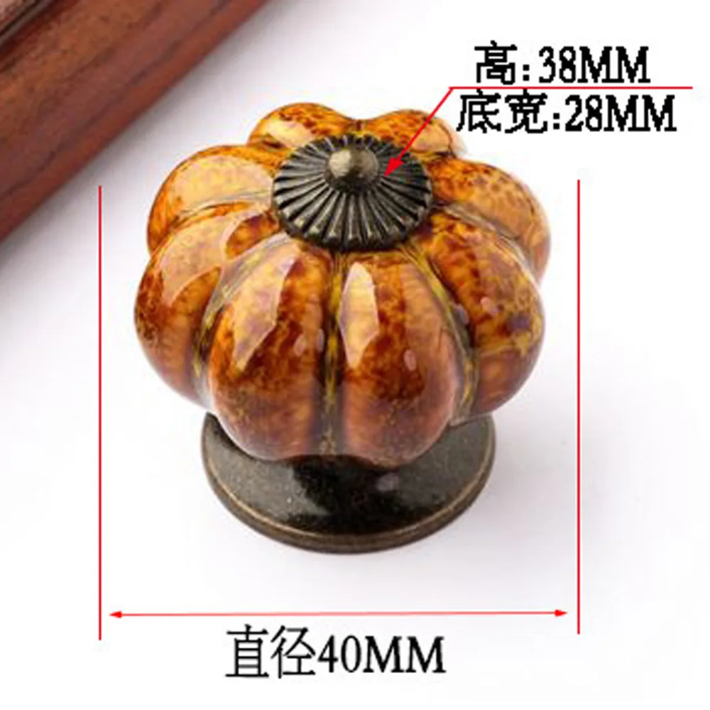Retro to Old Ceramic Pumpkin Cabinet Drawer Handle Closet Cupboard Shoe Furniture Door Handles Pulls Pack of 12 | Обустройство дома