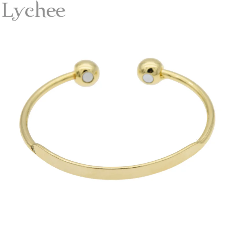 Lychee Винтажный Золотой Серебряный цвет чистый медный магнитный энергетический Браслет для здоровья целебные ювелирные изделия для мужчин и женщин - Окраска металла: 6