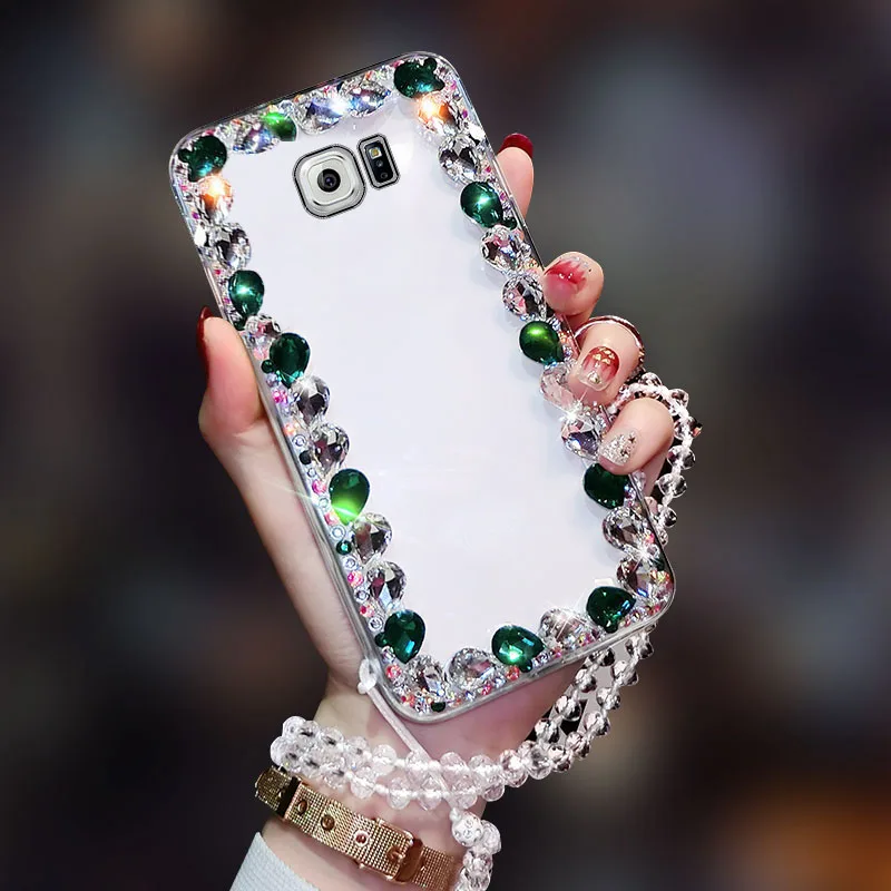 Mobile Phone Case For Samsung Galaxy G9250 Fashion Rhinestone Female Full Transparent With Lanyard Protective | Мобильные телефоны