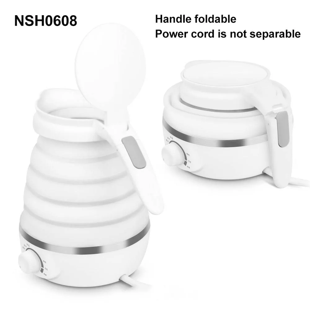 NSH0608 0.6L многофункциональный электрический чайник мини портативный складной домашний чайник для воды складная ручка путешествия вареная вода горшок 100-240 В - Цвет: NSH0608