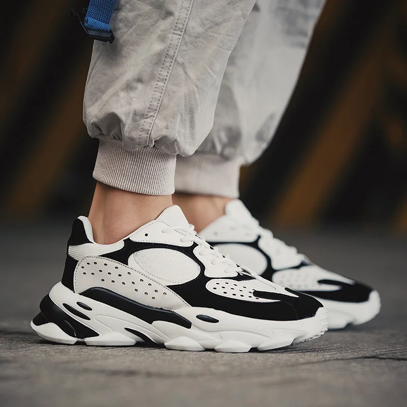 Кроссовки мужские на платформе шнуровке Повседневная Удобная прогулочная обувь