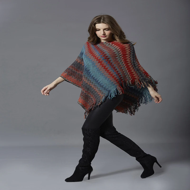 

New bat-sleeve fringe cape sweater for women's winter 2018 womens sweaters 2018 winter