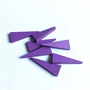 purple Новое поступление! 40x14 мм 200 шт./лот экологическая краска длинная треугольная деревянная подвеска для изготовления ювелирных изделий DIY(дизайн как показано на рисунке - Цвет: purple