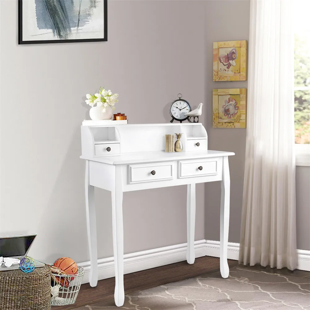 Туалетный столик Finether LANGRIA для макияжа хранения с 4 ящиками 3 открытые отсеки