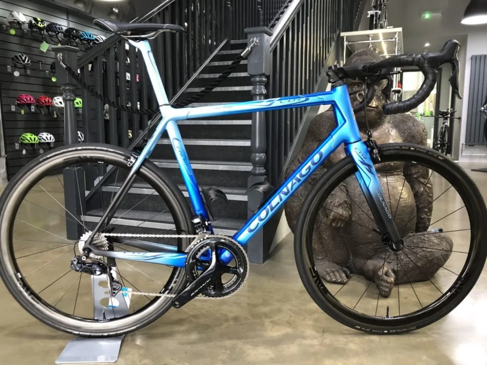 Colnago художественный декор синий черный глянцевый велосипед Дорожный полный велосипед распродажа COLNAGO седло